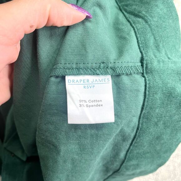 Draper James Dress Women’s M Green Corduroy Long Sleeve Ruffled Fit & Flare - Picture 6 of 8
